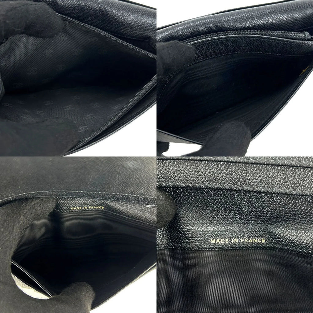 Pre-Owned CHANEL bifold long wallet A20904 1 Coco button black leather accessories ladies coco (Good)