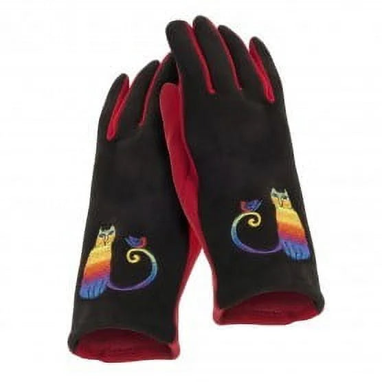 Howard's Jewelry Womens Laurel Burch Cat Gloves - Rainbow Red