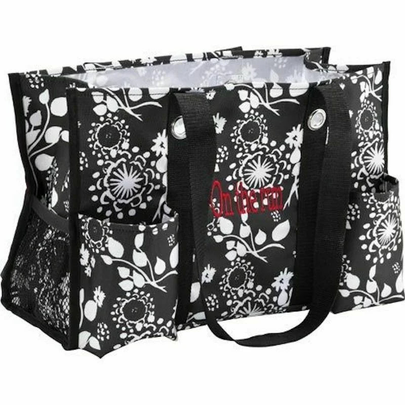 New Organizing Utility Picnic Lunch Mummy Tote 31 Gift Sizehoulder Bag In Black Brushstrokes