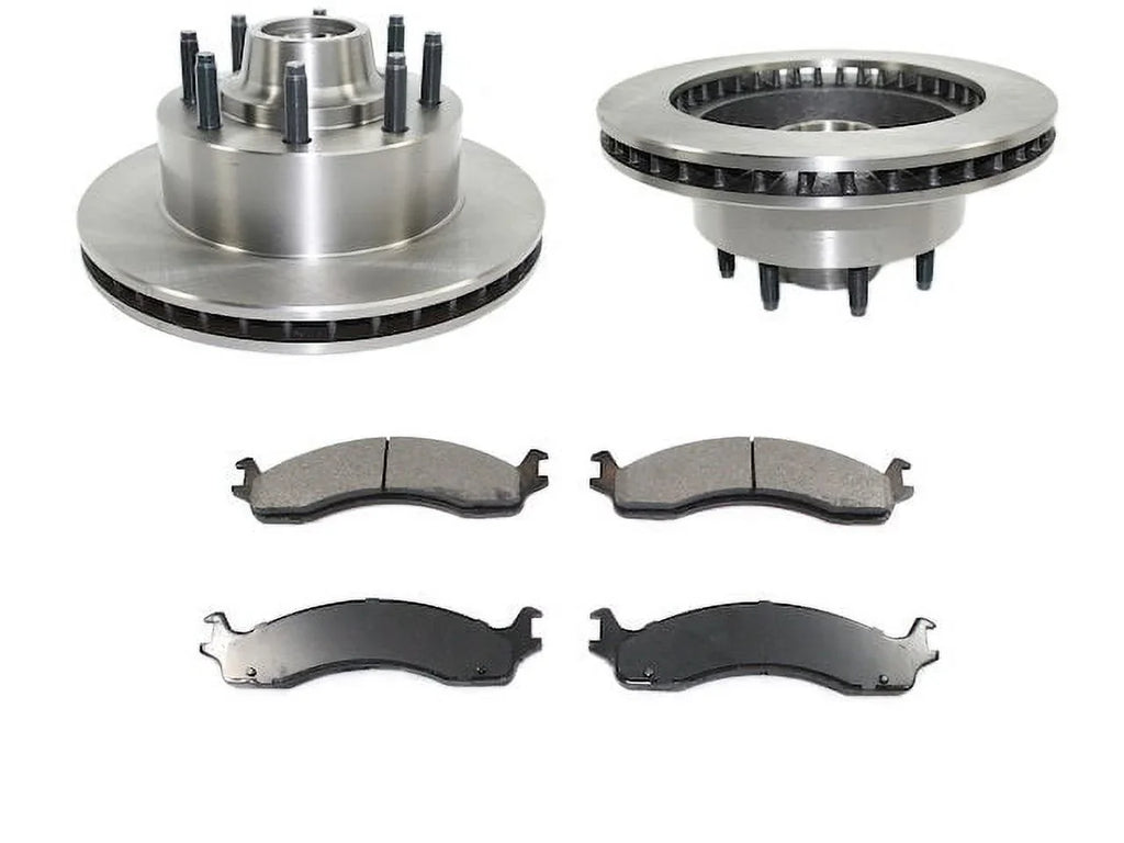 Front Ceramic Brake Pad and Rotor Kit - Compatible with 1999 - 2007 Ford E350 Sizeuper Duty 2000 2001 2002 2003 2004 2005 2006