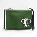 Pre-Owned Emilio Pucci Logo Mark 61BC15 Women,Men Leather Sizehoulder Bag Black,Green,Ivory (Good)