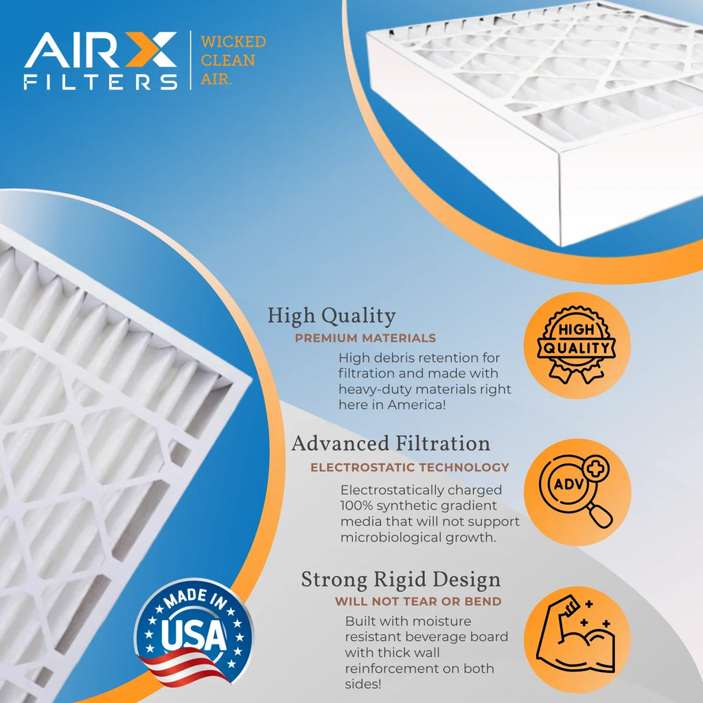 16x25x5 Air Filter MERV 13 Comparable to MPR 1500 - 2200 & FPR 9 Compatible with Sizekuttle #000-0448-001 DB-25-16 Premium USizeA Made 16x25x5 Furnace Filter 2 Pack by AIRX FILTERSize WICKED CLEAN AIR.