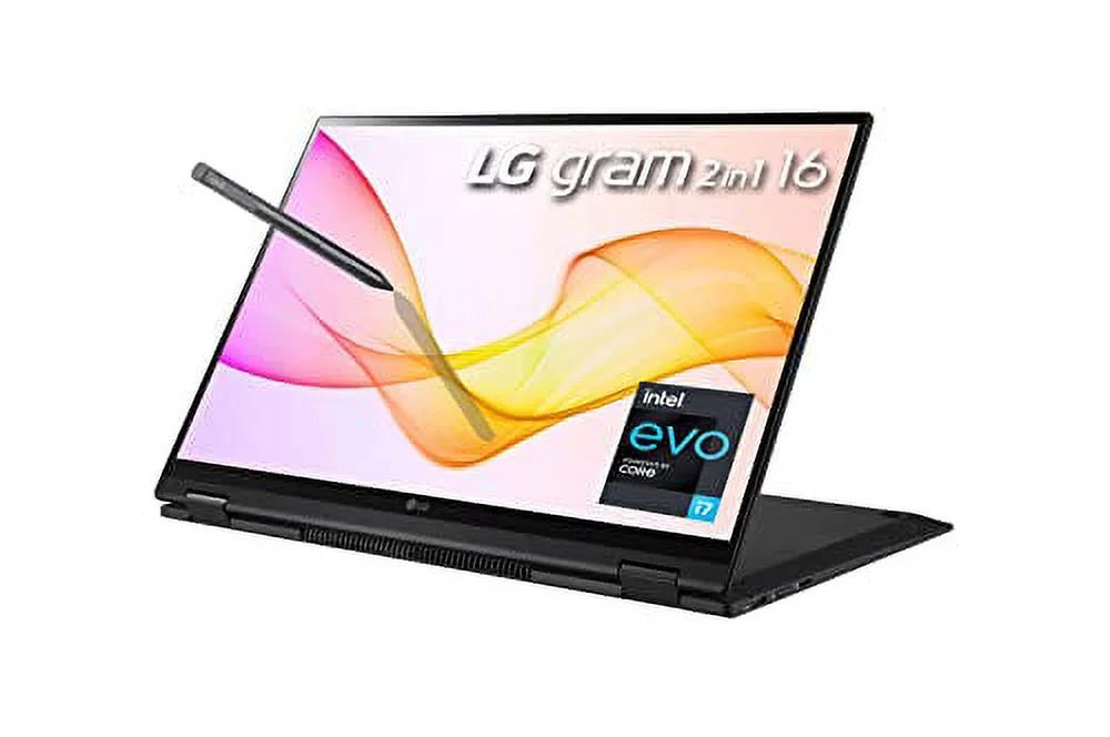 LG 2023 Gram 16" 2-in-1 Ultralight Laptop WQXGA IPSize Touch Intel EVO i7-1260P 16GB LPDDR5 3TB(1+2TB) NVMe SizeSizeD Iris Xe Graphics WiFi AX Backlit Keyboard Fullday Battery Windows 10 w/Pen and RE USizeB