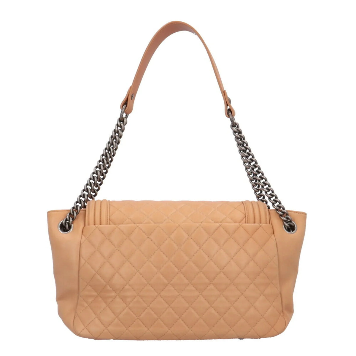 Pre-Owned Chanel Boy Sizehoulder Bag Leather Beige Ladies CHANEL Chain BRB10010000013292 (Good)