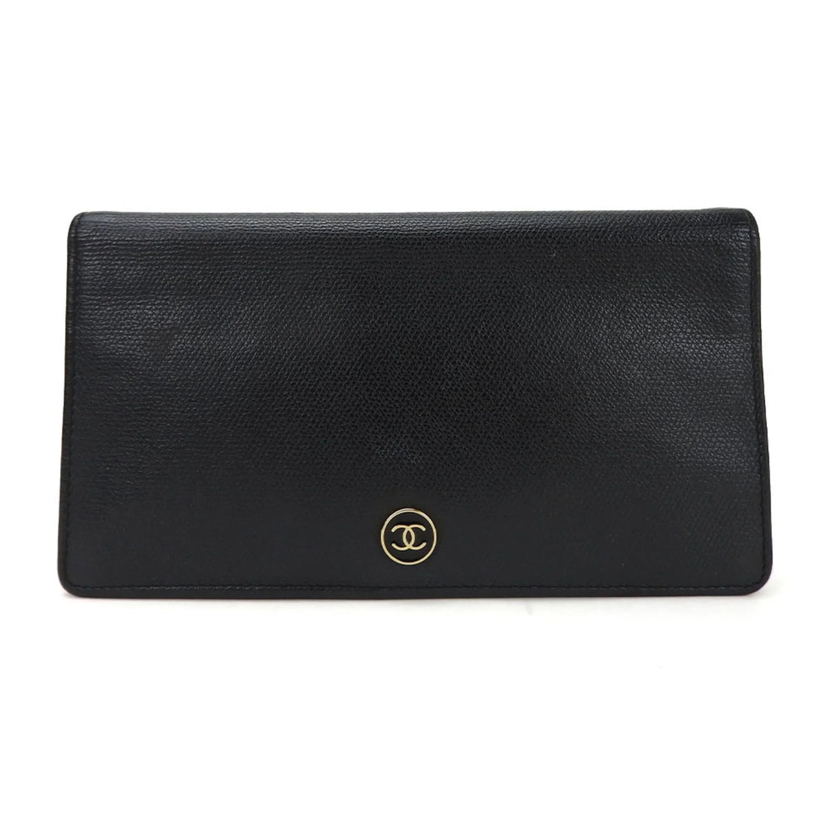 Pre-Owned CHANEL bifold long wallet A20904 1 Coco button black leather accessories ladies coco (Good)