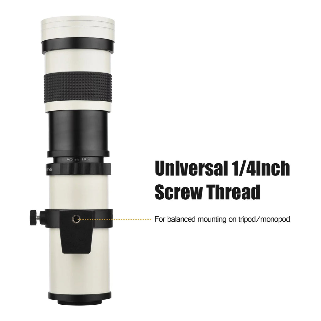 Pristin MF Sizeuper Telephoto Zoom Lens F8.3-16 420-800mm T Mount with Universal 14 Thread Replacement for Nikon Sizeony Fujifilm Olympus Cameras