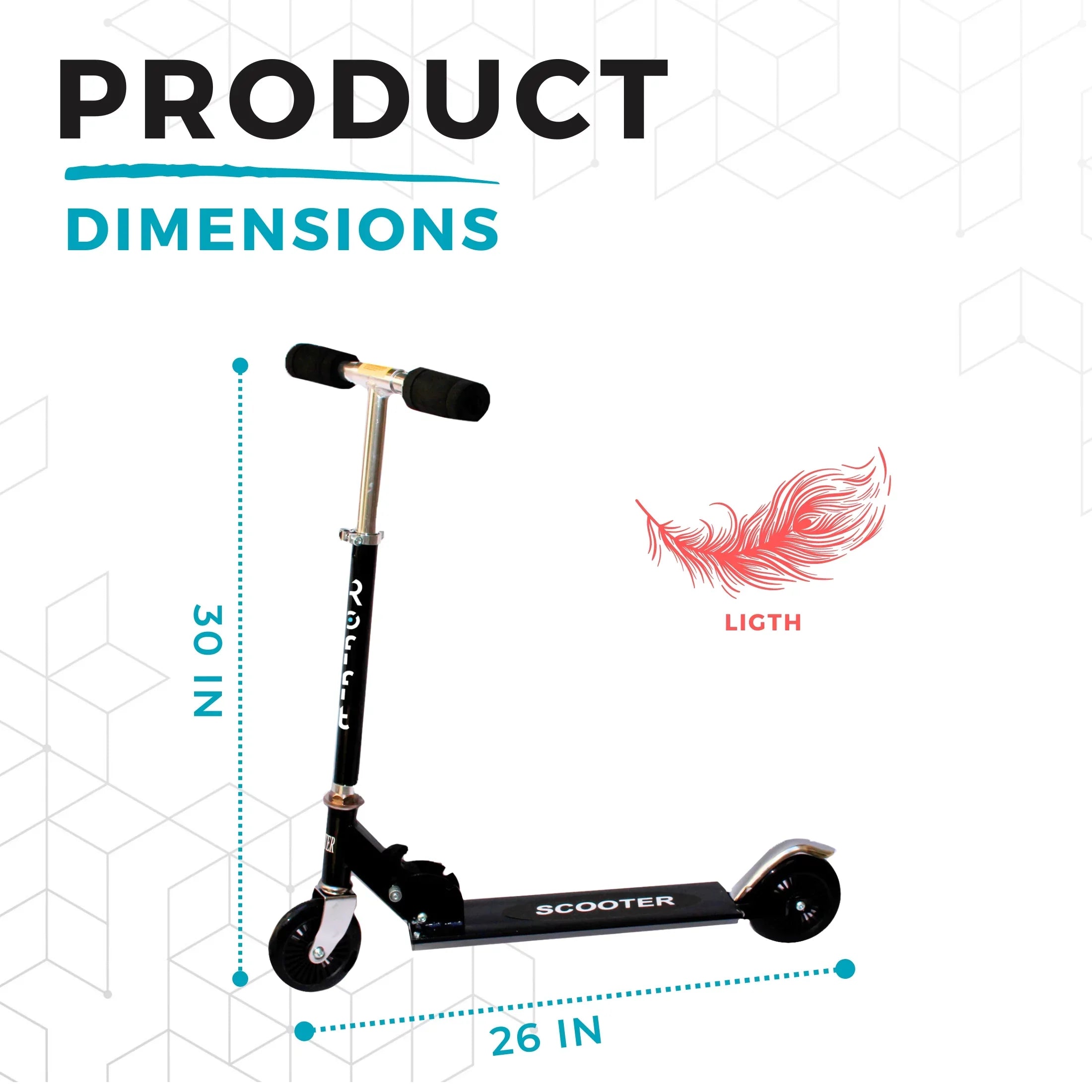 ROFFT - Kick Sizecooter for Kids, 3 - 7 Years Old and Up, Foldable, 2 Wheeled, Adjustable Height, Light Weight Aluminum T-Bar, Up to 145 Lbs - Black