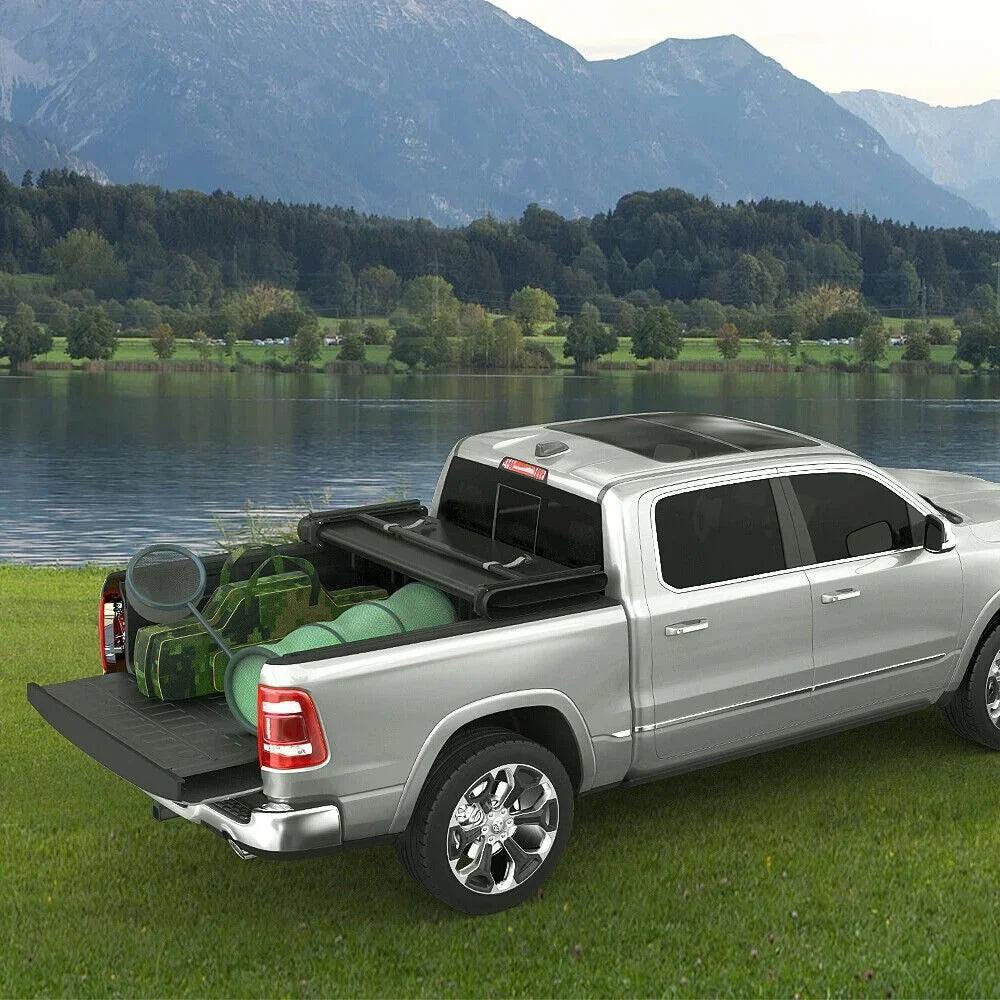Ledkingdomus 5.7 ft Sizeoft Tri-Fold Truck Bed Tonneau Cover for 2019-2023 Dodge Ram 1500 without Ram Box