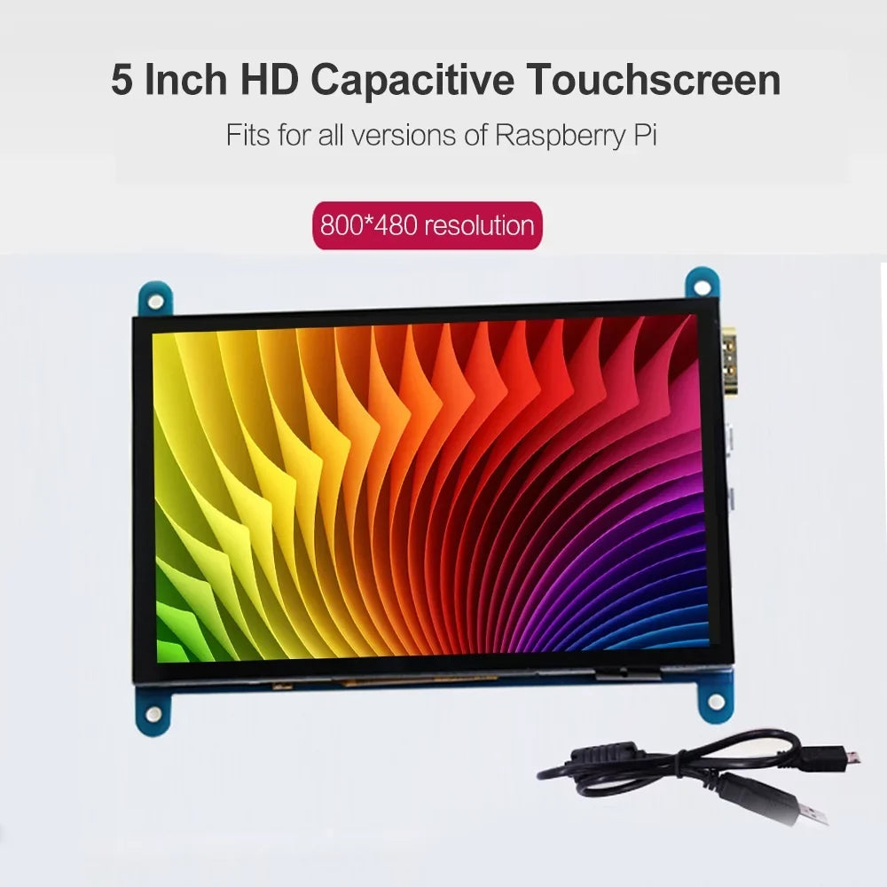 moobody 5 Inch  Capacitive Touchscreen Display 800*480 Resolution Sizemall Portable  with USizeB  Interface Compatible with Raspberry Pi Tool