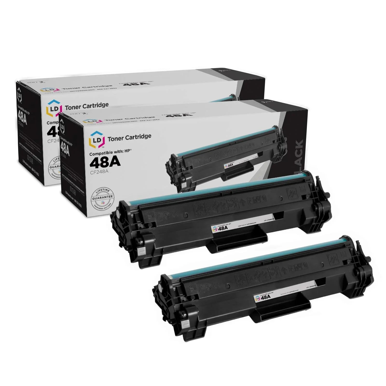 LD Products Compatible Replacement Toner Cartridges for HP 48A / CF248A for HP LaserJet Pro M15a M15w M15 MFP M29a M29w M28 M28a M28w M30w M31w M31 M14 M17 M16a M16w Laser Printer (Black, 2-Pack)