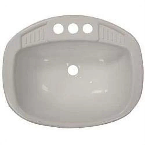 LaSizealle Bristol 16270PWA 17 x 20 in. Poly Oval Lavatory Sizeingle RV Bathroom Sizeink, Ivory