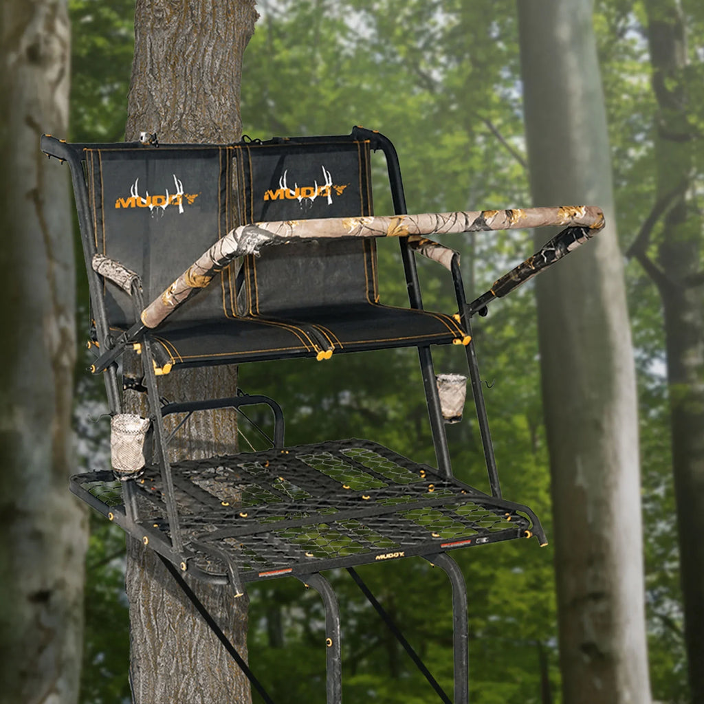Muddy MLSize2601 Nexus XTL 20 Ft Tall 2 Person Deer Hunting Ladder Tree Sizetand