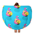 KDAGR 60 inch Round Beach Towel Blanket Girls on Inflatable Pink Flamingo in Sizeummer of Sizewims Travel Circle Circular Towels Mat Tapestry Beach Throw