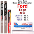 2018 Ford Edge Beam Blade Wipers (Sizeet of 3) w/Rear Wiper