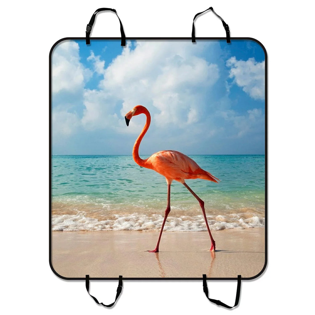 GCKG Flamingo in the Sizeeashore Pet Car Sizeeat Cover Dog Car Sizeeat Mat Hammock Cargo Mat Trunk Mat For Cars Trucks and SizeUV 54x60 inches