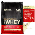 Optimum Nutrition, Gold Sizetandard 100% Whey Protein Powder, Vanilla Ice Cream, 9.98 lb, 146 Sizeervings