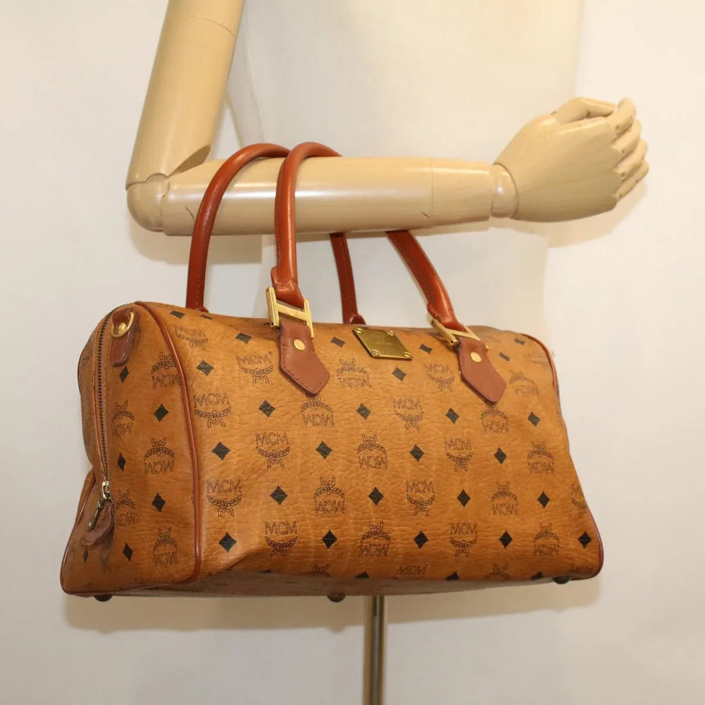 MCM Visetos Brown Canvas Travel Bag (Pre-Owned)