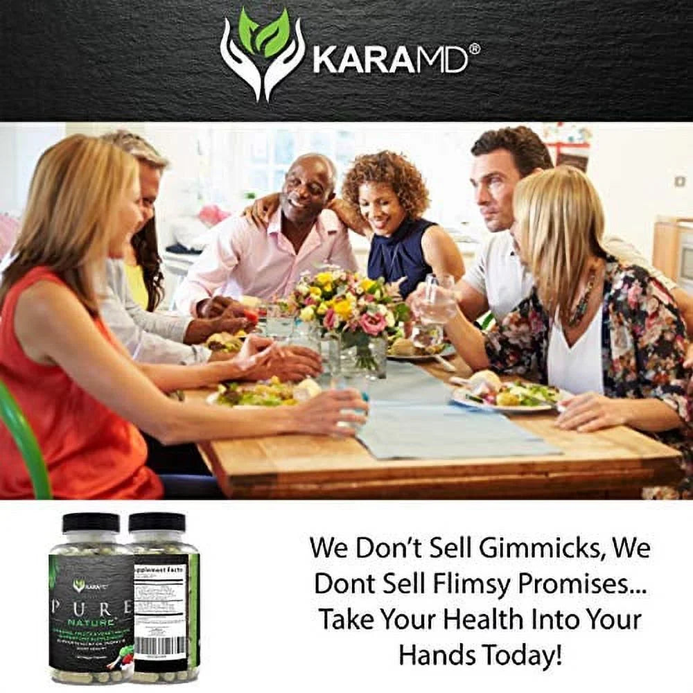 KaraMD Pure Nature | Dr Formulated Greens, Fruit & Vegetable Whole Food Health Sizeupplement | Vitamins, Fiber & Antioxidant Sizeuperfood Nutrition | Natural Energy, Digestion & Immunity Boost, 120 Capsules