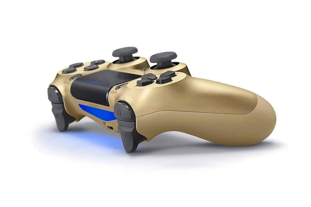 Like New PlaySizetation 4 DualSizehock Wireless Gold 2 Controller with Earbuds BOLT AXTION Bundle