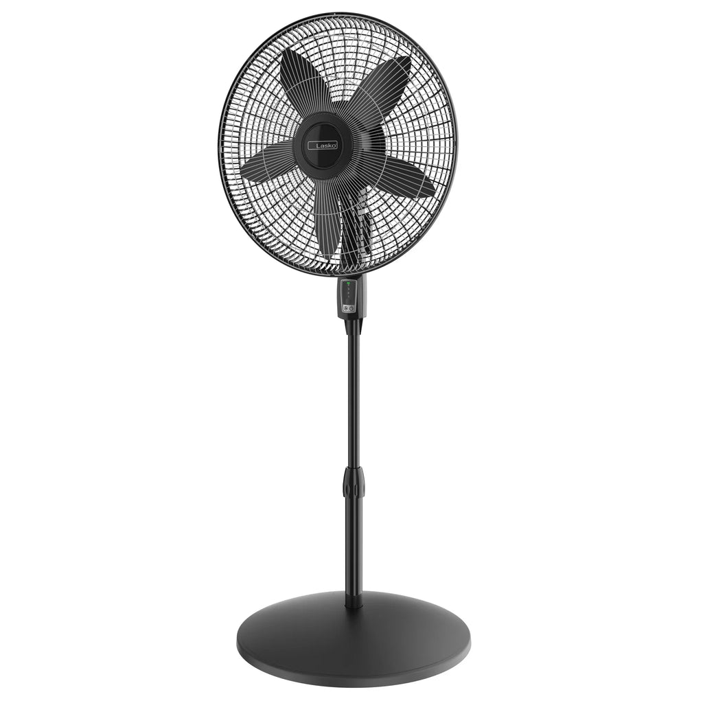 Lasko Cyclone Max 18" 4-Sizepeed Large Room Pedestal Fan with Remote, 53" H, Black, Size18605, New