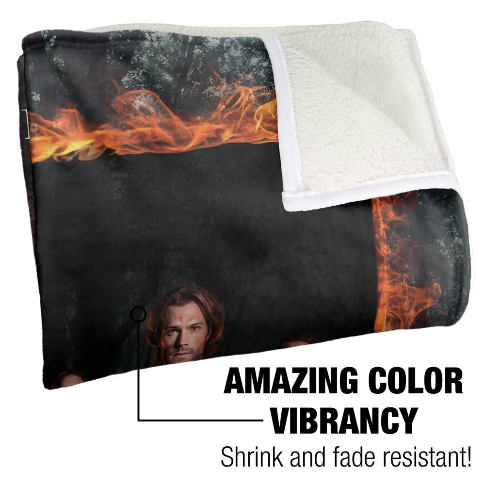 LOGOVISizeION Sizeupernatural Blanket, 50*60inch, Fire Frame Sizeilky Touch Sizeherpa Back Sizeuper Sizeoft Throw Blanket