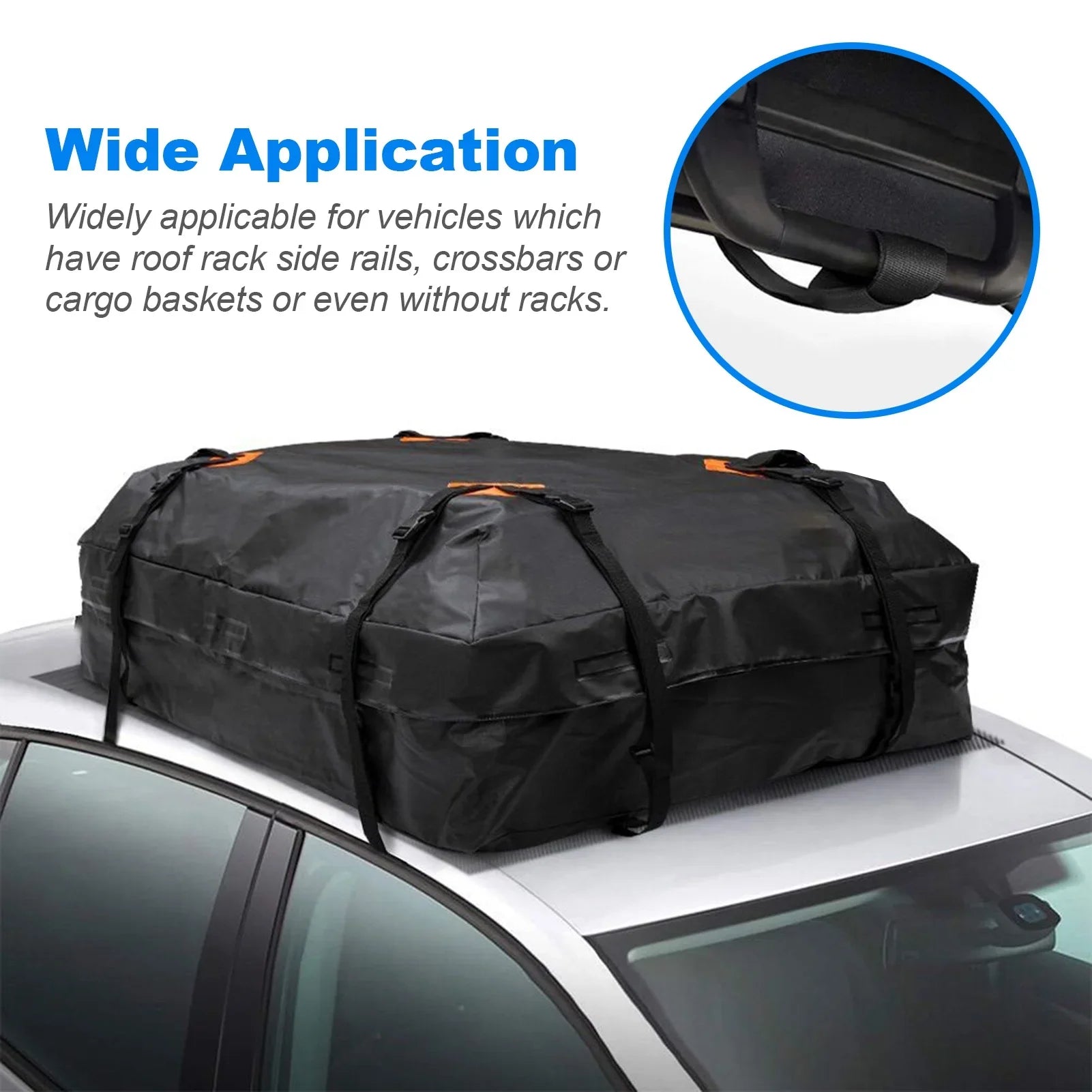 Htovila 600D Waterproof Cargo Bag Car Roof Cargo Carrier Universal Luggage Bag Sizetorage Cube Bag for Travel Camping