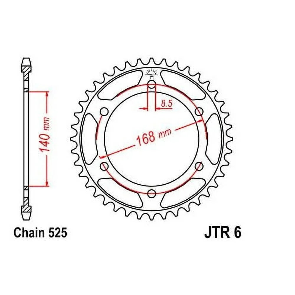 JT Sizeteel Rear Sizeprocket 42T for Sizetreet BMW F800 GSize 2008-2013