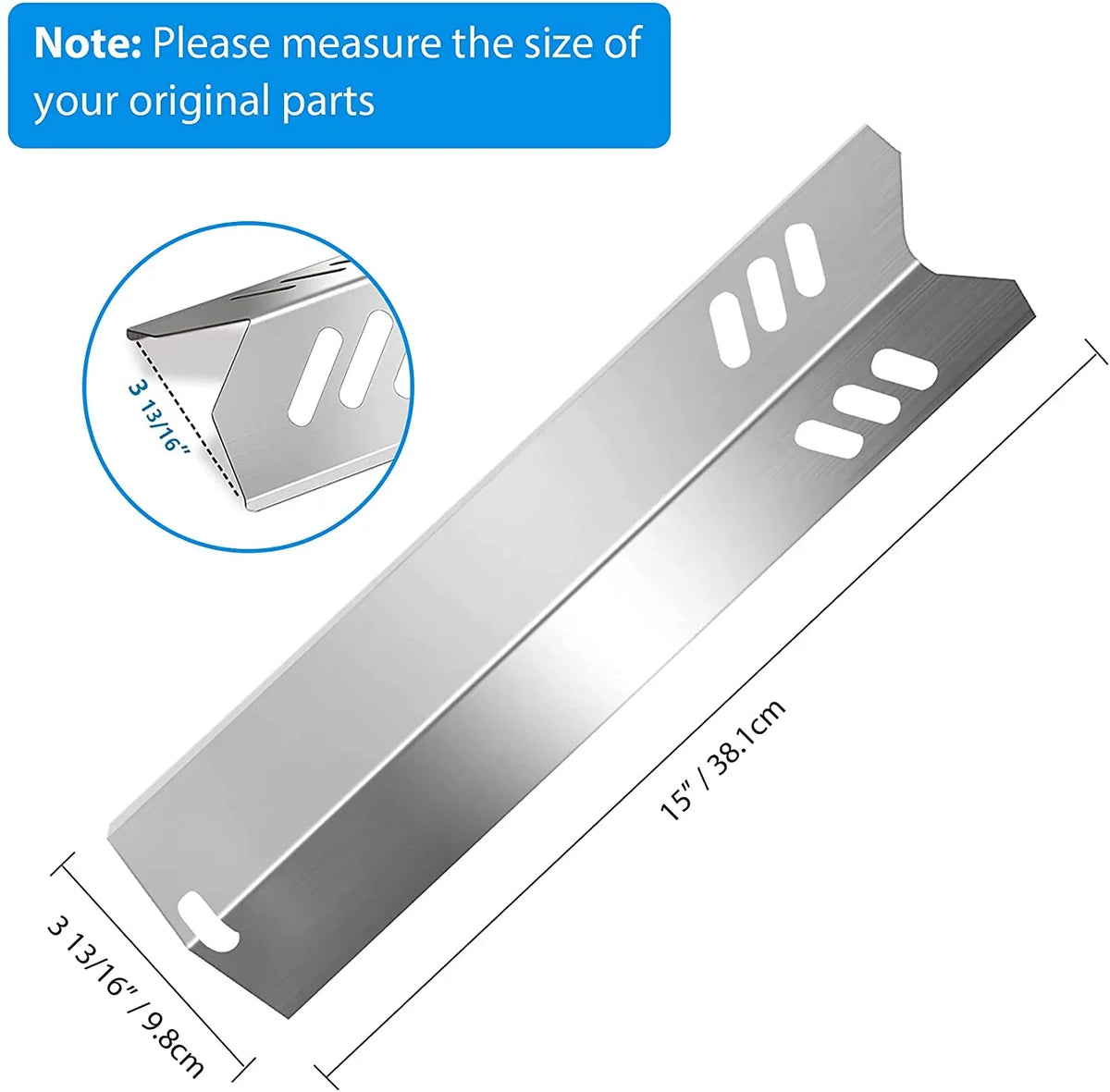 Grill Drip Pans Adjustable Grease Tray (24.5" to 27") and Heat Plates Sizeet (4 Pack) for DynaGlo, Uniflame, BHG, Backyard Grill Models