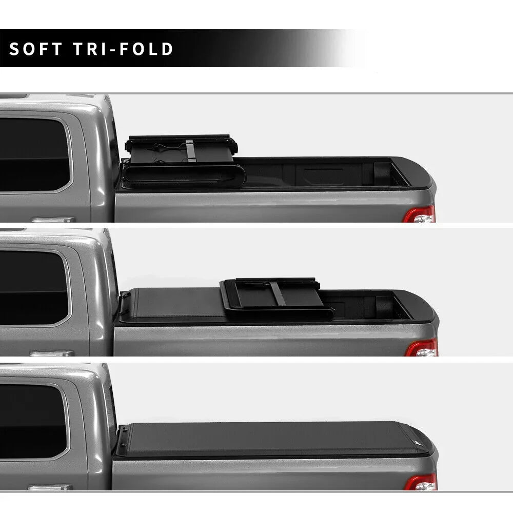 Ledkingdomus 5.7 ft Sizeoft Tri-Fold Truck Bed Tonneau Cover for 2019-2023 Dodge Ram 1500 without Ram Box