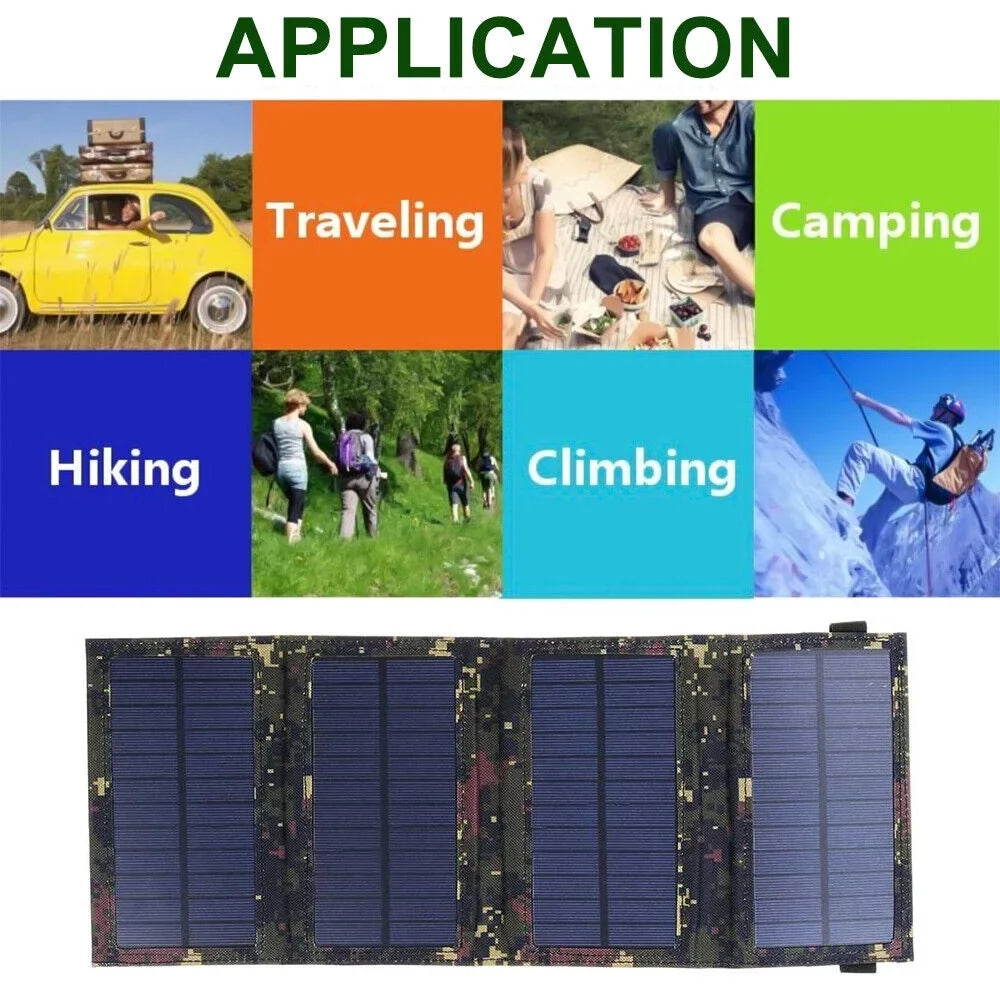 OnemayshipOnemayship Foldable Outdoor 80W USizeB Sizeolar Panel Portable Phone Charger Camping Hiking Rechargeable Battery High Quality