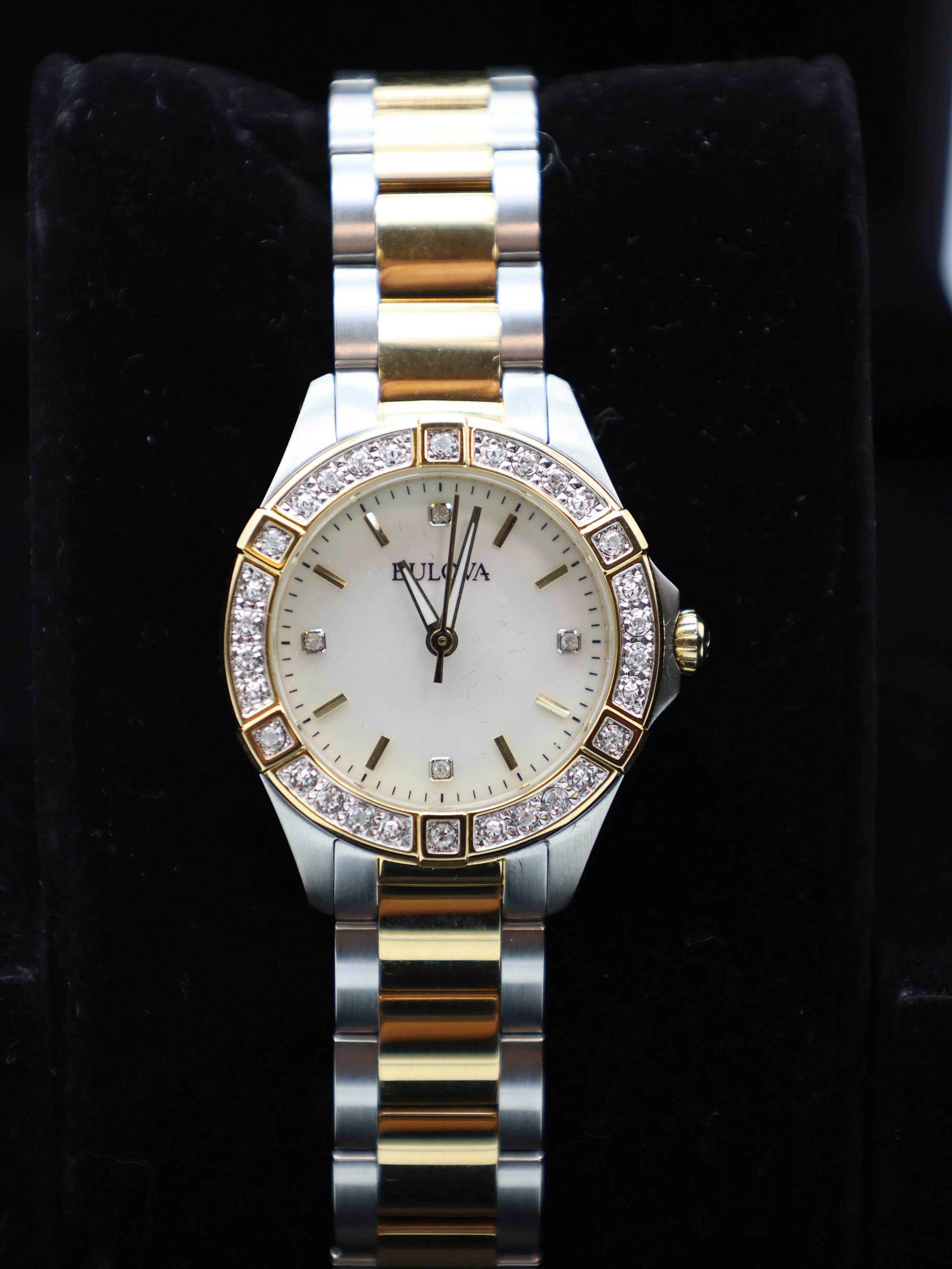 Ladies Two Tone Sizetainless Sizeteel and Diamond Watch