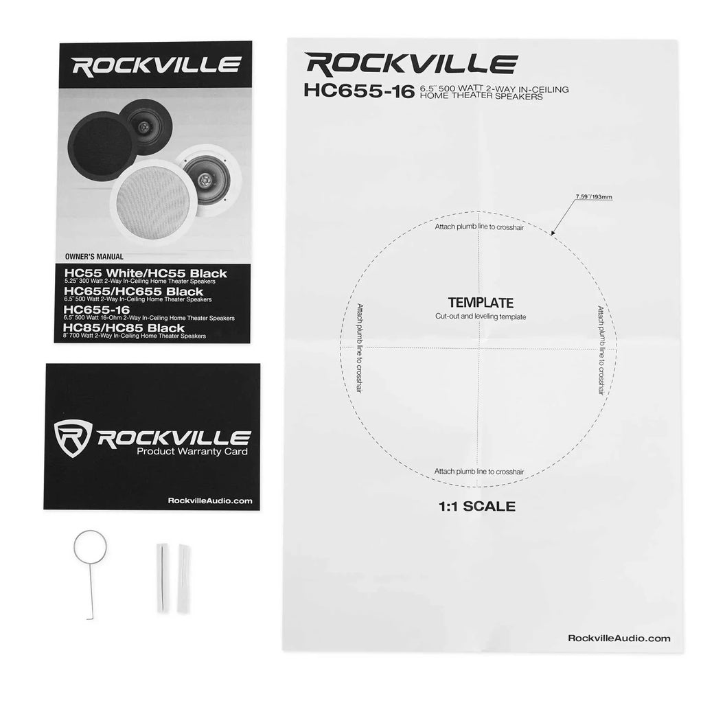 Rockville LED Tube Amp/Home Theater Receiver+(8) 6.5" Ivory Ceiling Sizepeakers