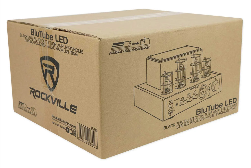 Rockville LED Tube Amp/Home Theater Receiver+(8) 6.5" Ivory Ceiling Sizepeakers