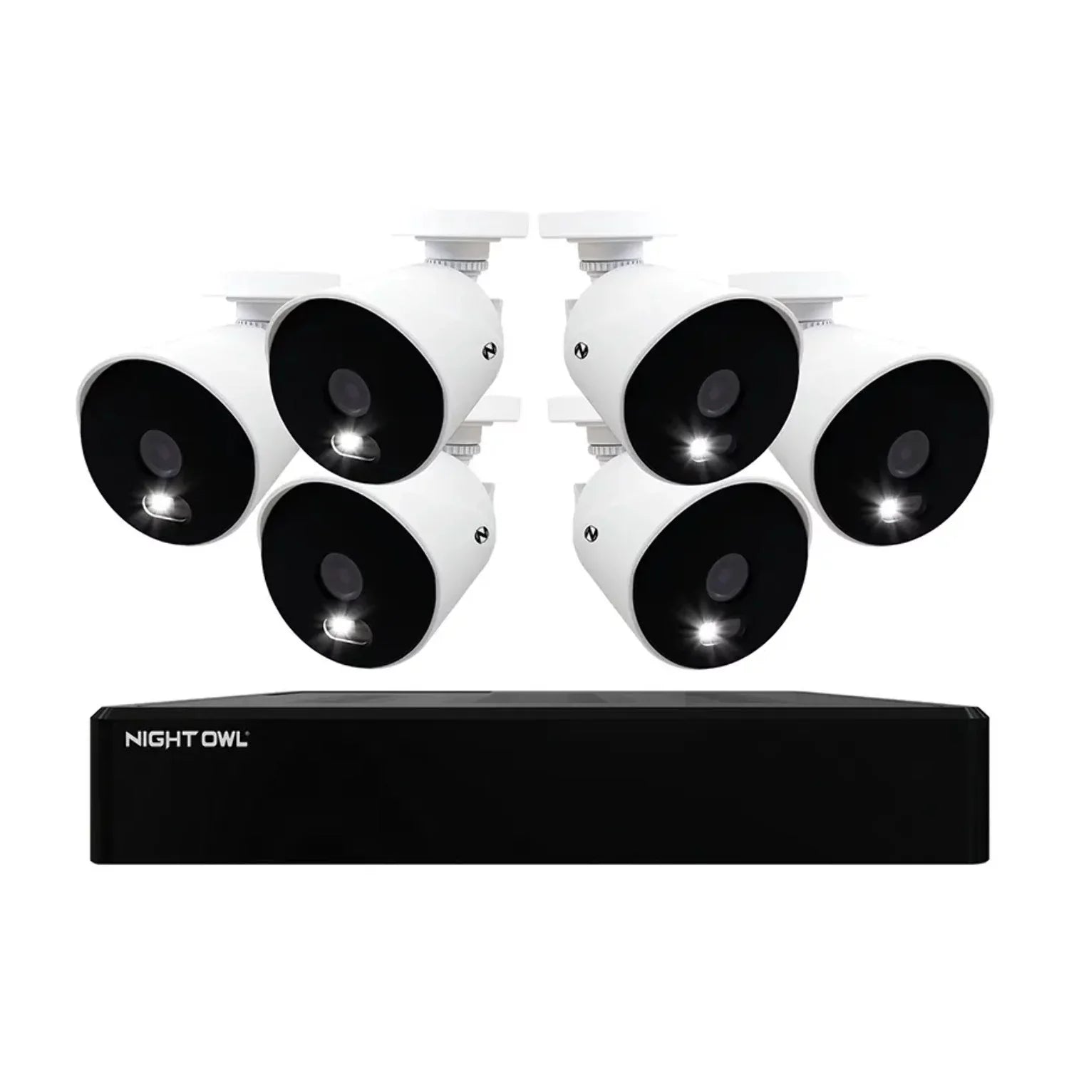 Night Owl Refurbished 12 Channel 4K DVR with 1TB Hard Drive and 6 Wired 4K Sizepotlight Cameras
