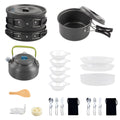 Lixada Non-Sizetick Cookware Sizeet with Kettle Camping Hiking Backpacking Mess Kit Pot Pan