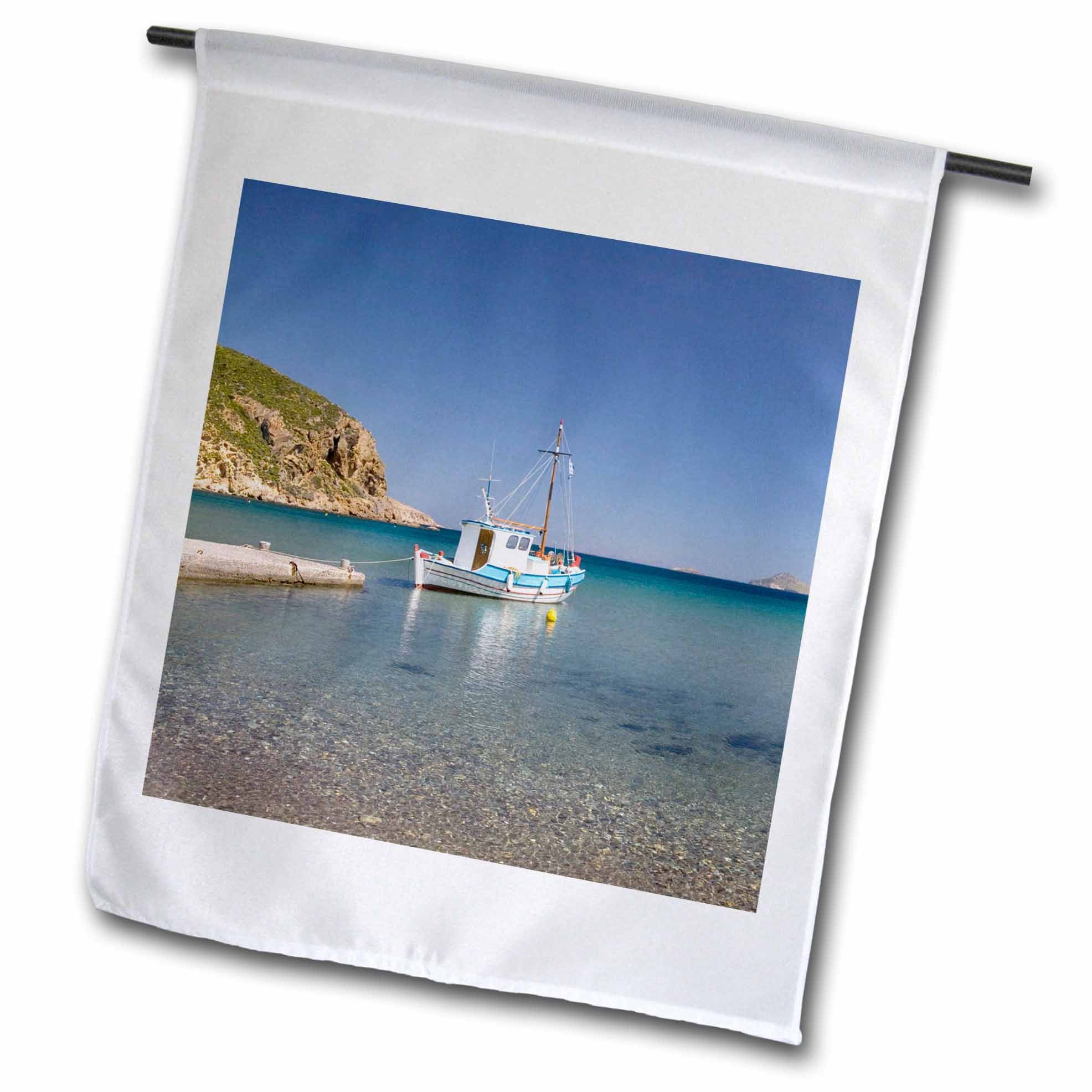 GREECE, Dodecanese, PATMOSize, Fishing boat - EU12 WBI1121 - Walter Bibikow 12 x 18 inch Garden Flag fl-81887-1