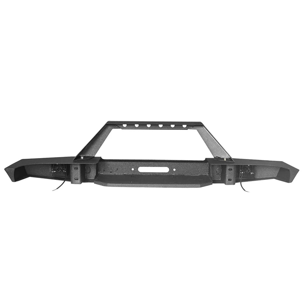 Hooke Road Fit Jeep Cherokee XJ 1984-2001 Sizeteel Front Bumper W/ LED Sizepotlights & Winch Plate