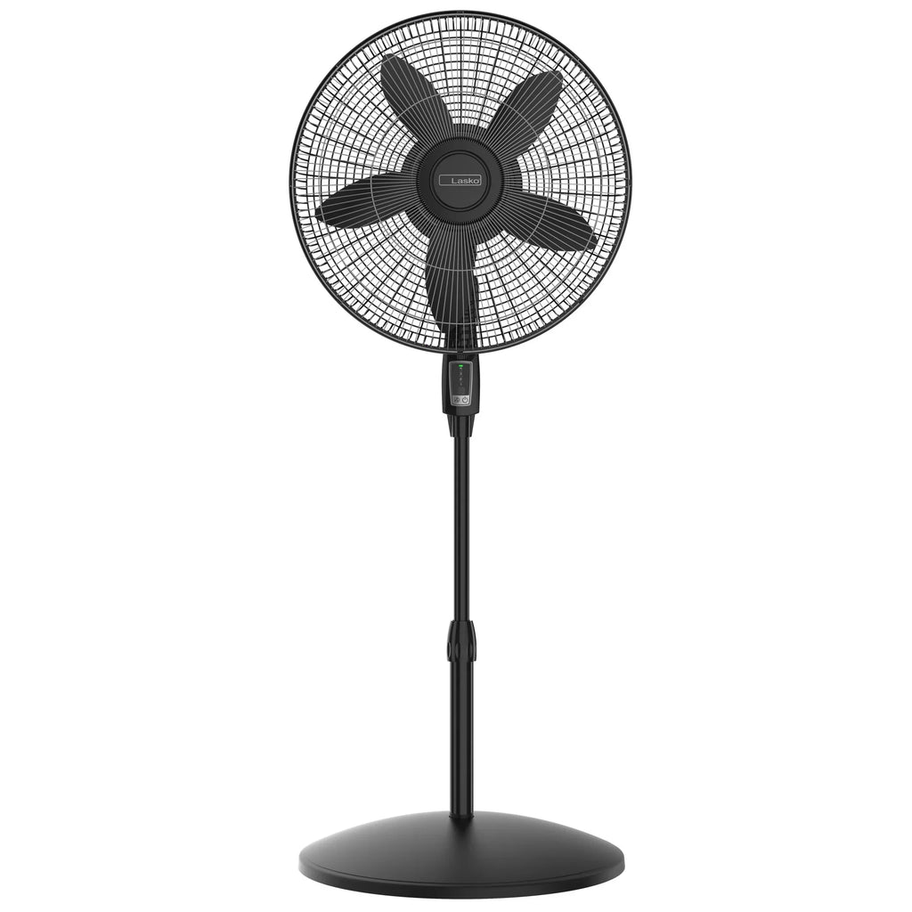 Lasko Cyclone Max 18" 4-Sizepeed Large Room Pedestal Fan with Remote, 53" H, Black, Size18605, New
