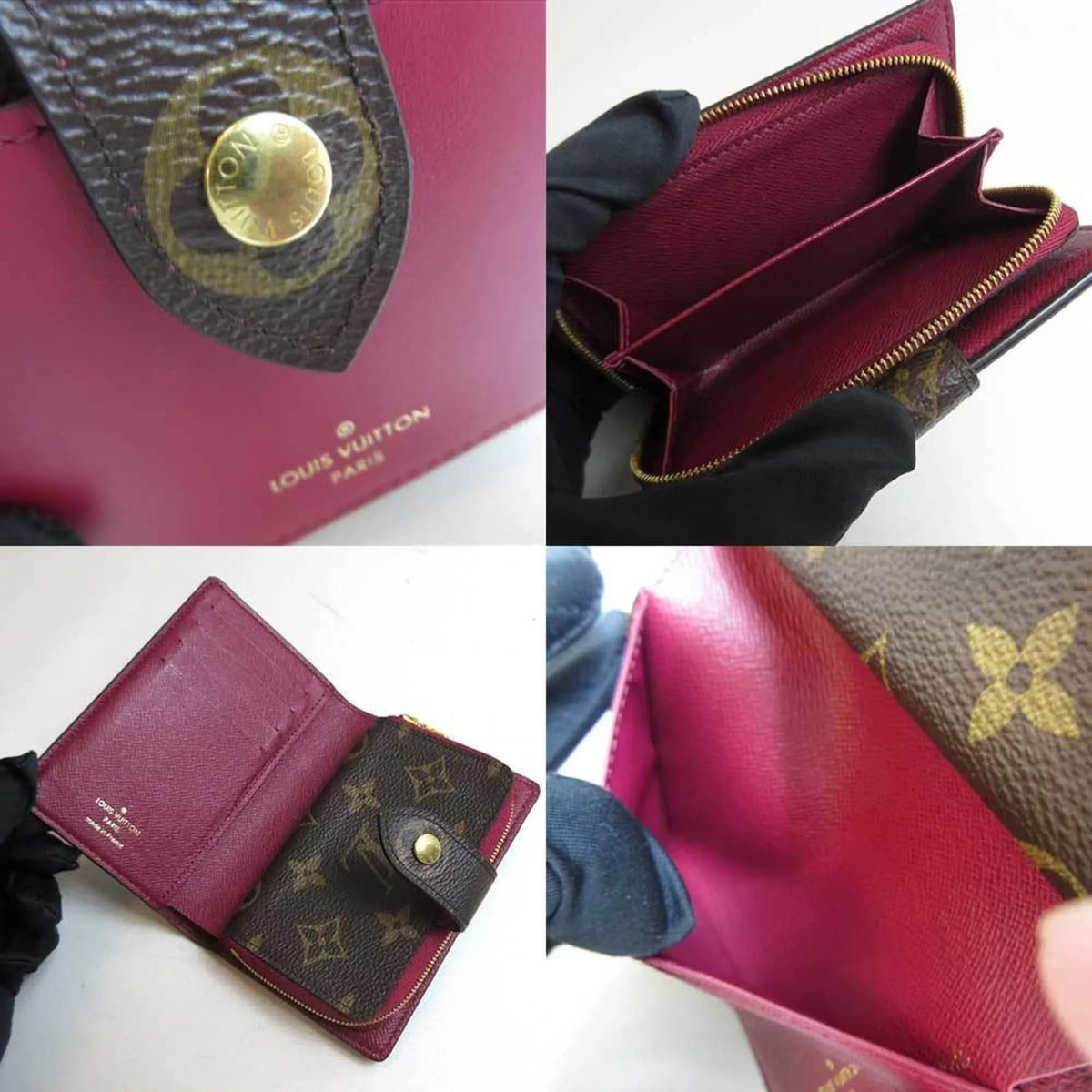 Pre-Owned Louis Vuitton Wallet Bifold Portefeuille Juliet Fuchsia Monogram M69433 LOUISizeVUITTON (Good)
