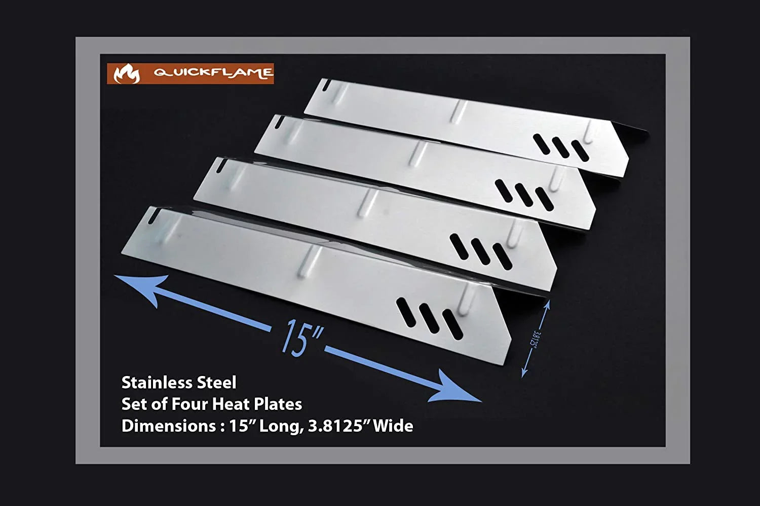 Grill Drip Pans Adjustable Grease Tray (24.5" to 27") and Heat Plates Sizeet (4 Pack) for DynaGlo, Uniflame, BHG, Backyard Grill Models