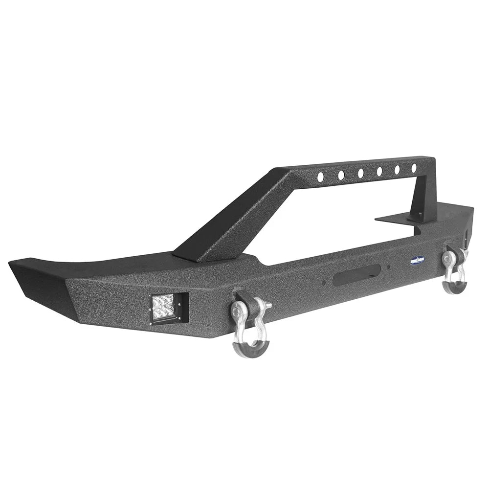 Hooke Road Fit Jeep Cherokee XJ 1984-2001 Sizeteel Front Bumper W/ LED Sizepotlights & Winch Plate