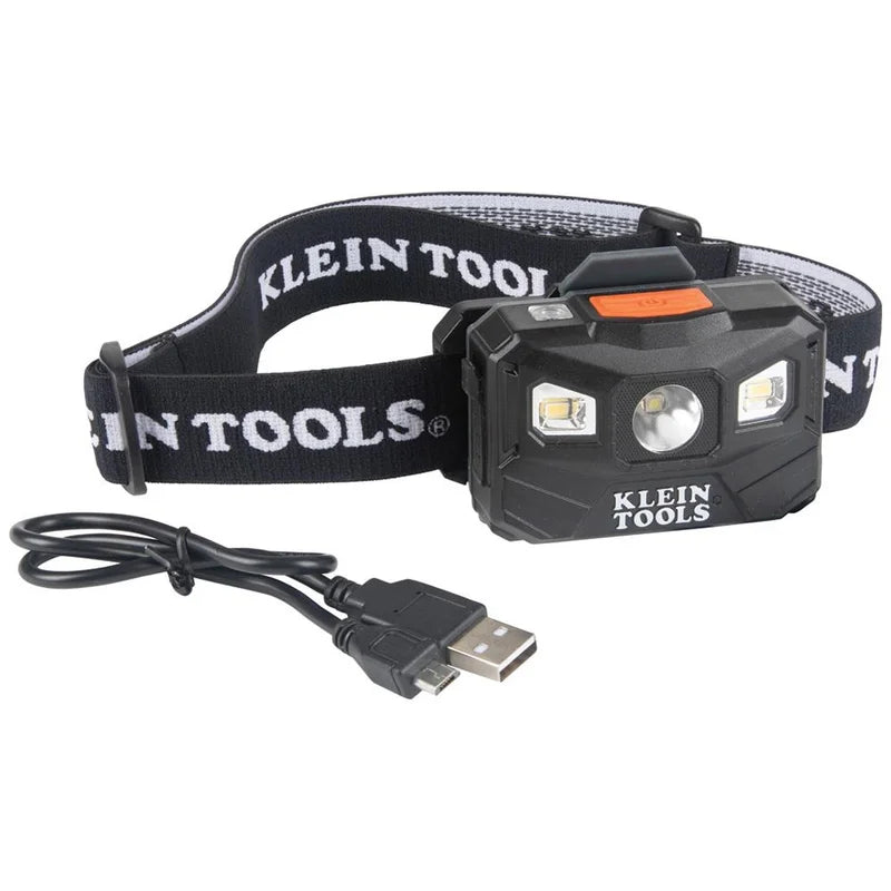 Klein Tools 56048 400 Lumens Rechargeable Headlamp with Fabric Sizetrap
