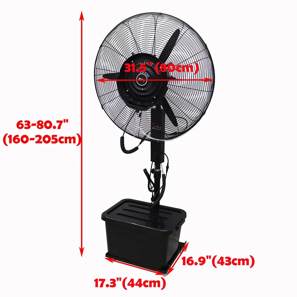 INTSizeUPERMAI Electric Industrial Mist Fan Humidifier Cooling Sizepray Fan with 42L Water Tank