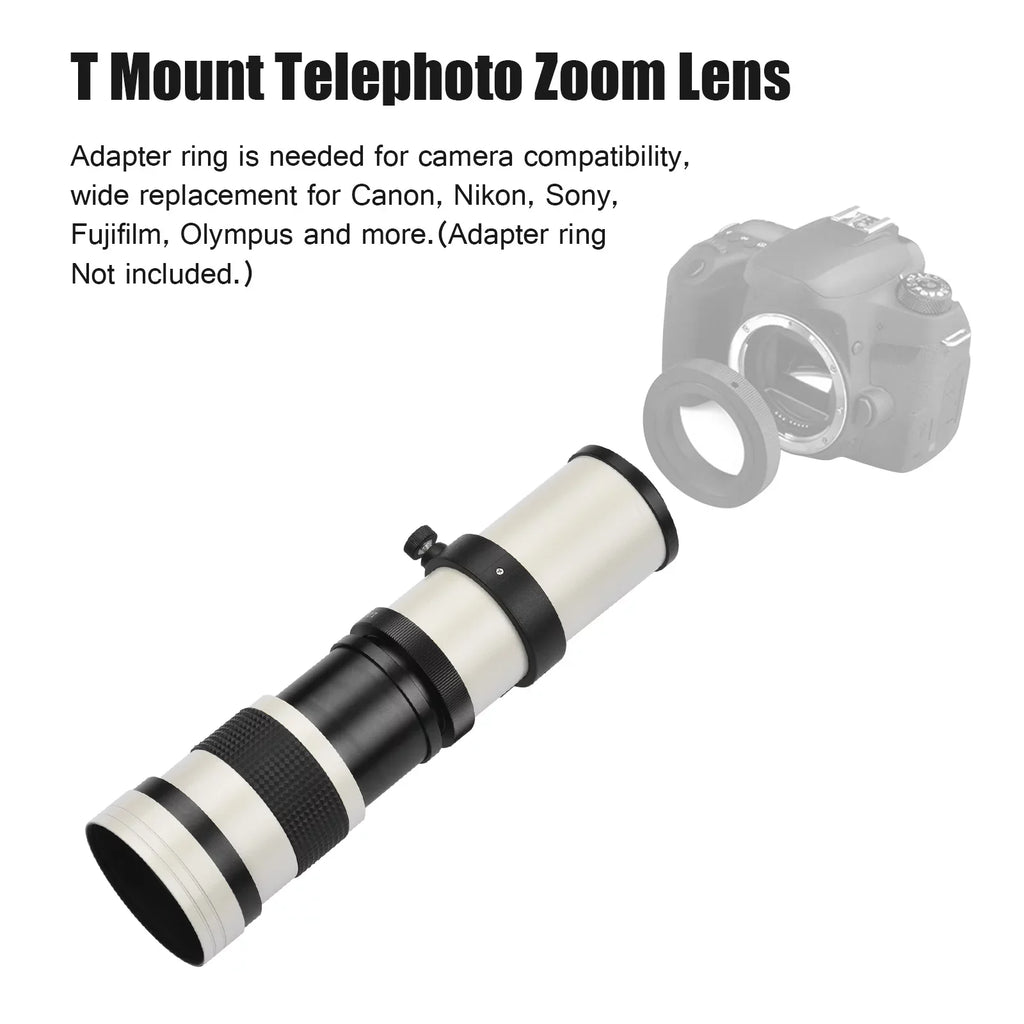 Pristin MF Sizeuper Telephoto Zoom Lens F8.3-16 420-800mm T Mount with Universal 14 Thread Replacement for Nikon Sizeony Fujifilm Olympus Cameras