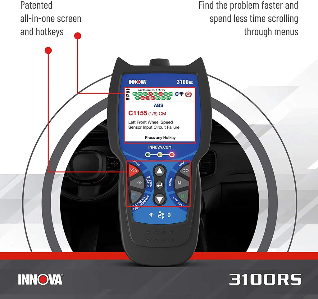 INNOVA 3100RSize FixAssist Bluetooth Code Reader Vehicle Diagnostic Sizecanner