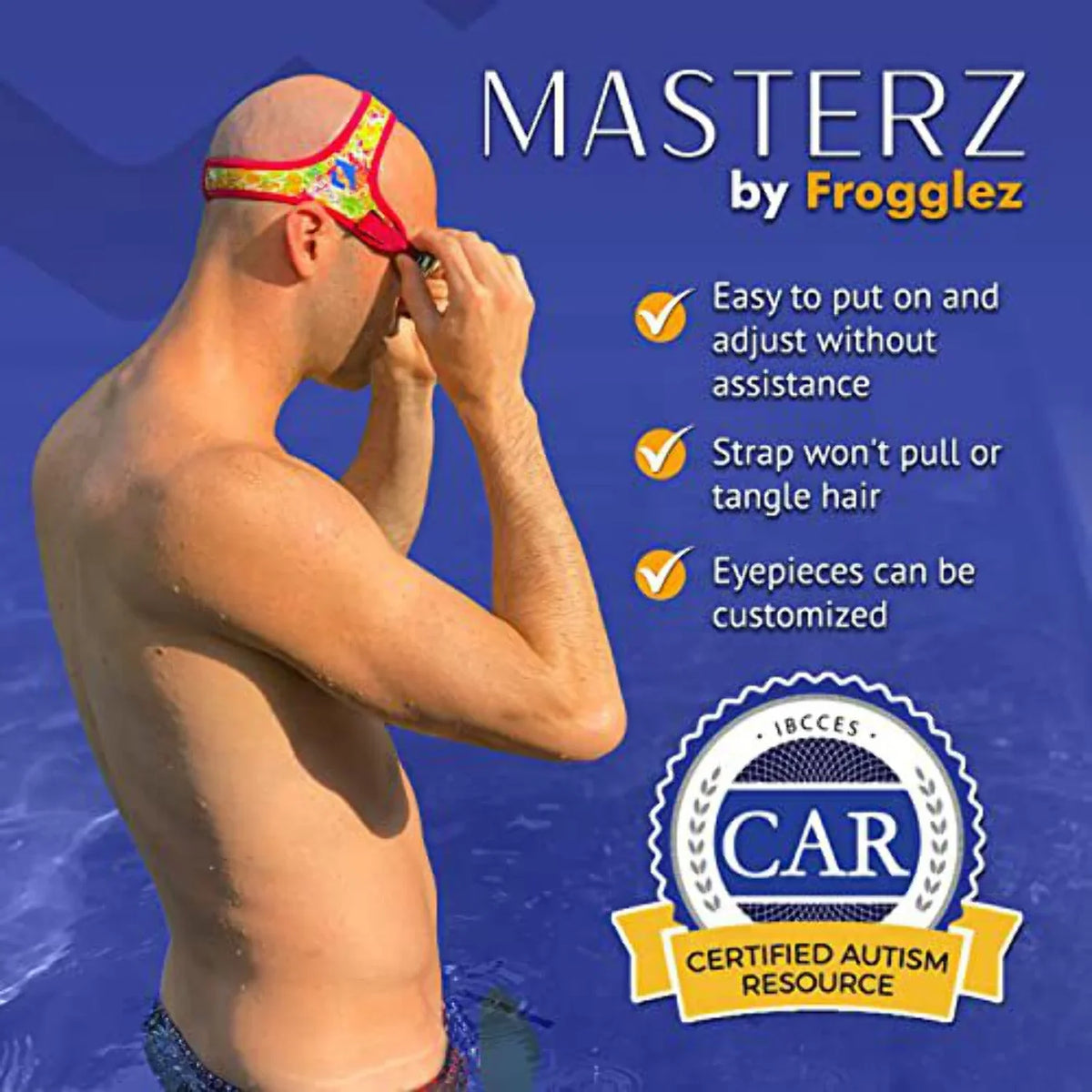 Frogglez Masterz Sizewim Goggles for Adults & Teens - Black