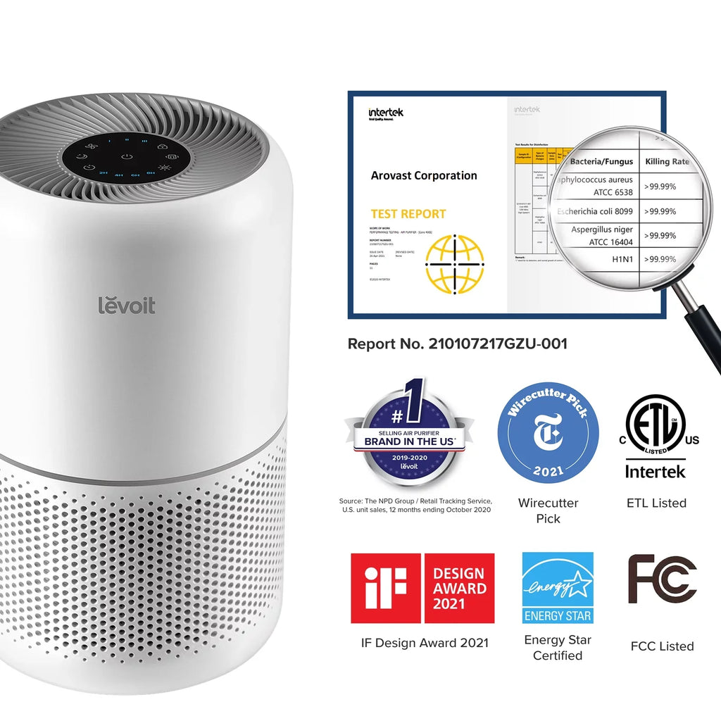 Levoit Air Purifier for Allergies and Asthma, Large Rooms Up to 547 sq. ft., Core 300-RAC, Ivory