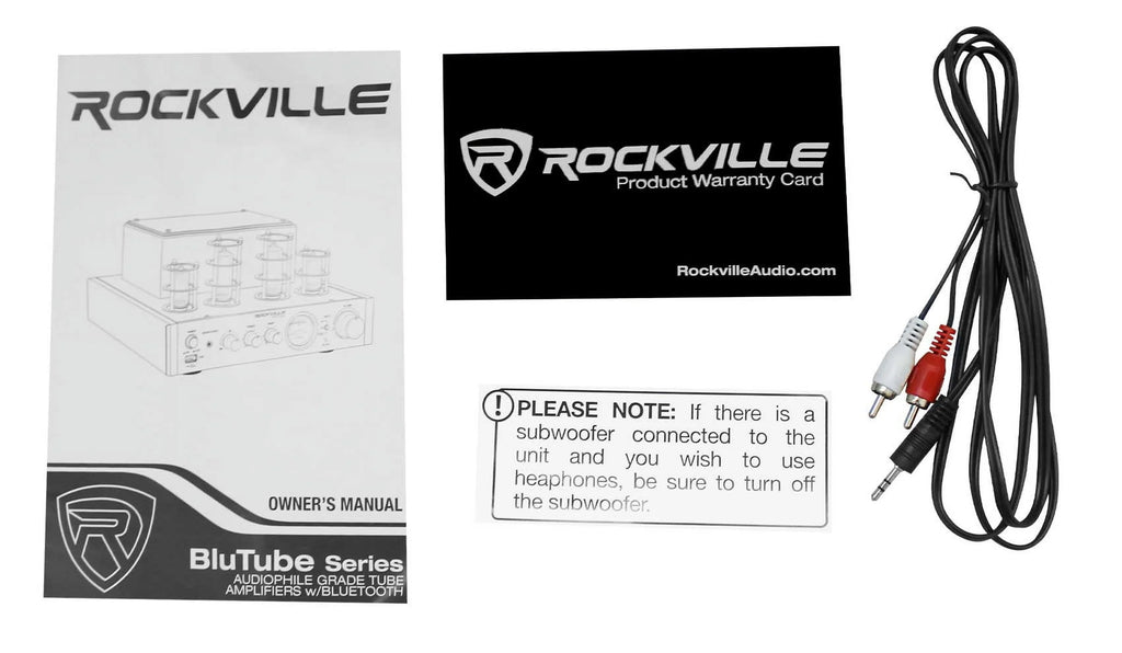 Rockville LED Tube Amp/Home Theater Receiver+(8) 6.5" Ivory Ceiling Sizepeakers