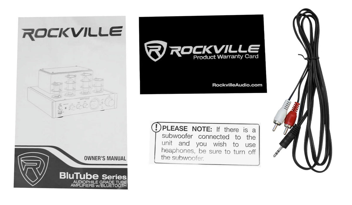 Rockville LED Tube Amp/Home Theater Receiver+(8) 6.5" Ivory Ceiling Sizepeakers
