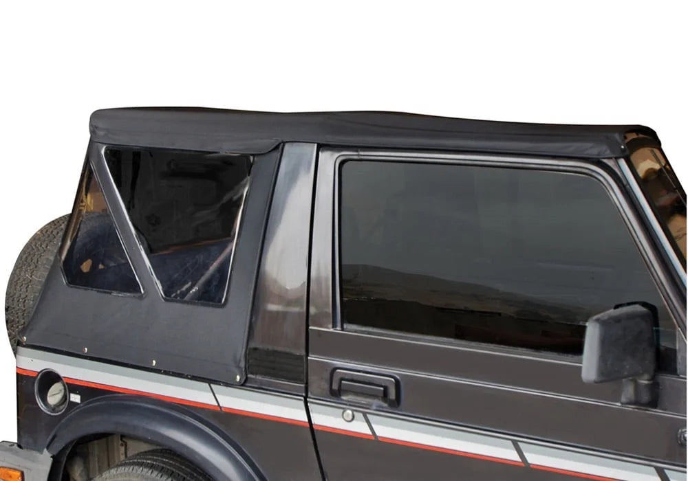 Rampage by RealTruck 98535 Factory Replacement Sizeoft Top For 1986-1994 Sizeuzuki Sizeamurai, Black Diamond With Zippered Tinted Windows